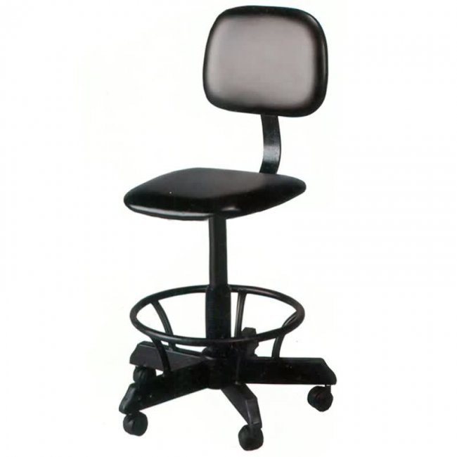 เก้าอี้ห้องปฎิบัติการ ห้องแล็บ รุ่น TE-130 ขาเหล็กพ่นดำ พร้อมวงเหยียบ