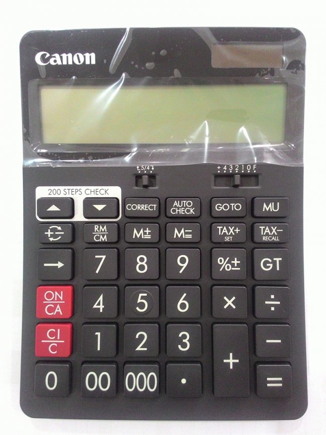 เครื่องคิดเลข Canon AS-2288R ผลิตจากวัสดุเกรด A ขายดีในประเทศมาเลเซีย สามารถเช็คทวนย้อนหลังได้ 200 รายการ มีปุ่มปัดเศษส่วน มี MU
