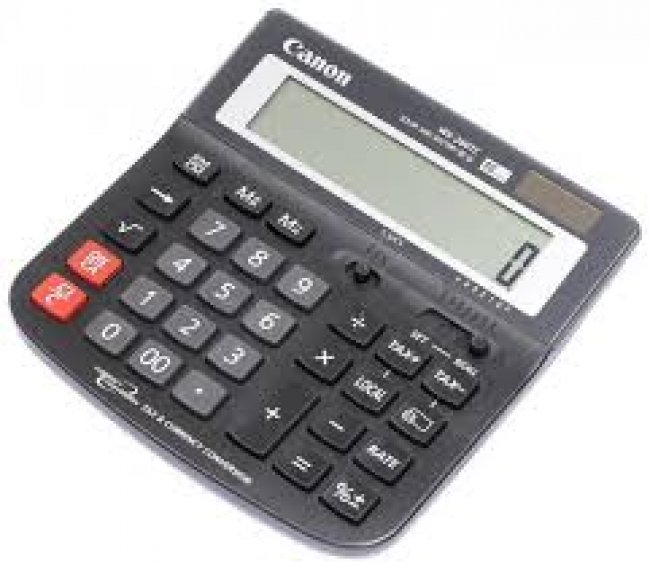 เครื่องคิดเลข Canon WS-220TC ทรงกว้าง มีTAX+- อัตโนมัติ คำนวณถอดแวตได้อย่างรวดเร็ว พร้อมปุ่มคำนวณอัตราแลกเปลี่ยน