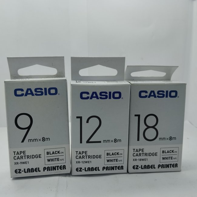 เทปพิมพ์ ฉลาก CASIO XR-9WE XR-12WE XR-18WE