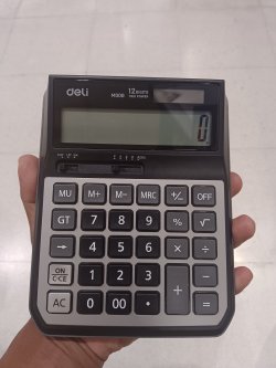 DELI เครื่องคิดเลข 12 หลัก รุ่น GX-D1208 สีเทา