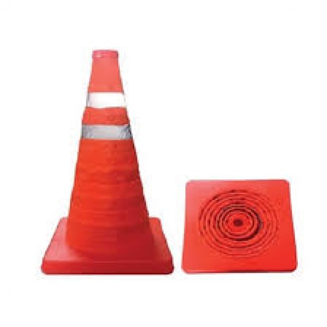 กรวยจราจรพับได้ ขนาดสูง 45 ซ.ม. ฐาน 30x30ซ.ม. ขนาดสูง 70 ซ.ม. ฐาน 30x30ซ.ม.