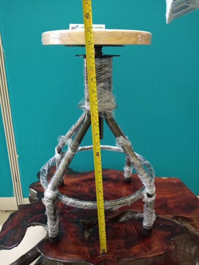 เก้าอี้บาร์ แป้นไม้ หัวกลม